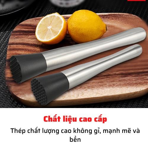 Chày dầm pha chế cocktail Inox cao cấp chày bar chuyên dụng dầm hoa quả dụng cụ nghiền khuấy pha chế đồ uống tiện lợi