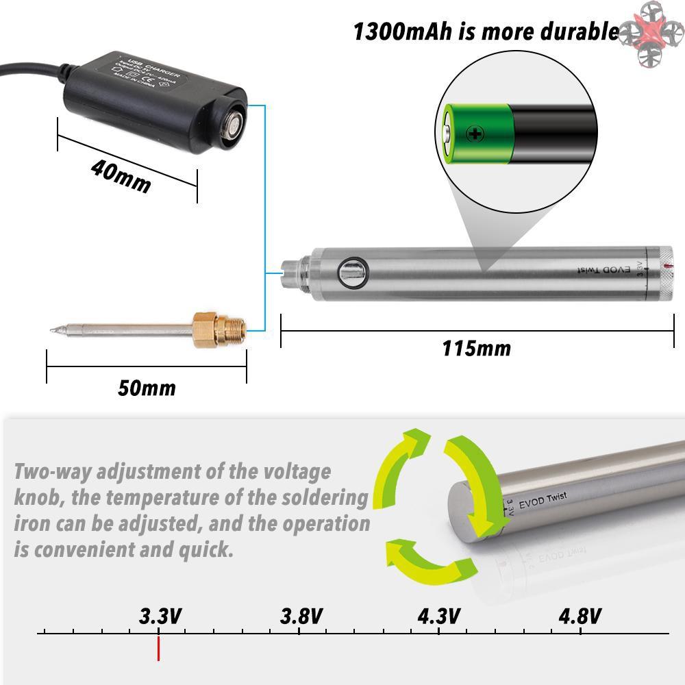 Soldering Iron Wireless Charging Soldering Iron Mini Portable Battery Soldering Iron with USB Welding Tools