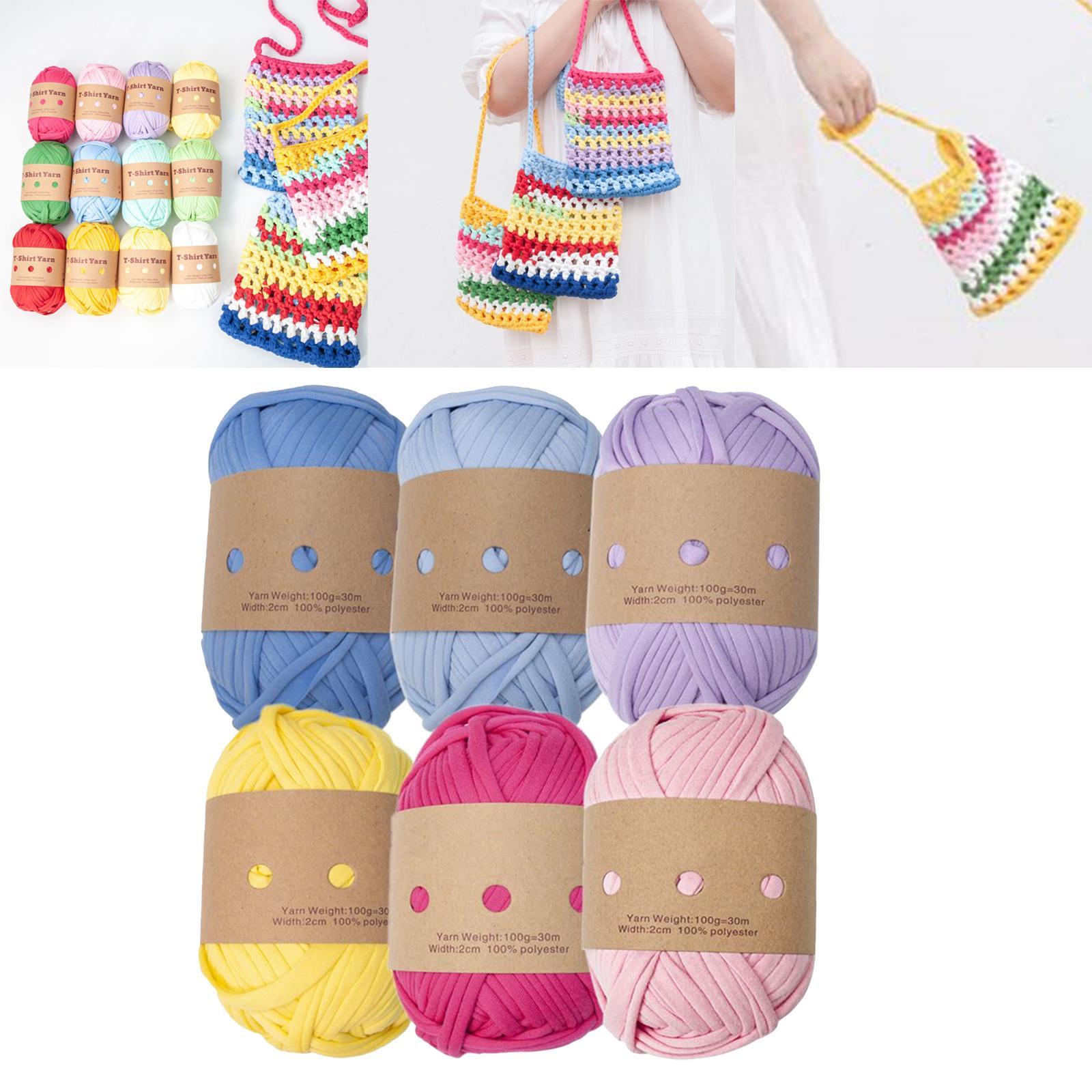 6x Knitting Yarn Set Crochet Baskets Throw Blanket Pet Bed Fabric Cloth Yarn