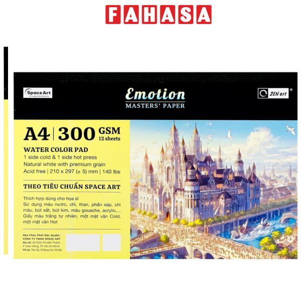 Vở Vẽ Màu Nước Dán Gáy Emotion A4 - 24 Trang - 300gsm - Acmeliae 8460
