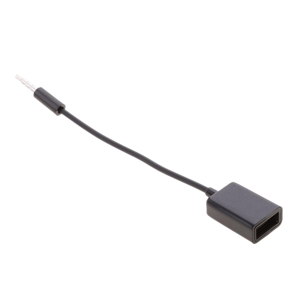 Lovoski 3.5mm Car Male Audio AUX Headphone Plug to USB 2.0 Female Cable
