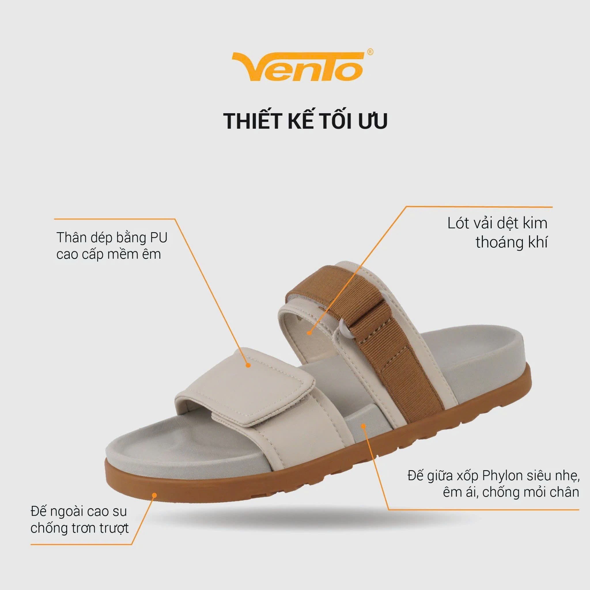 Dép quai ngang Nam/ Nữ Vento CAMEO dạo phố đi chơi du lịch SL12008