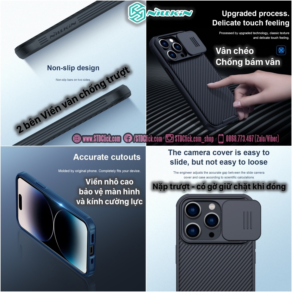 ỐP LƯNG DÀNH CHO ĐIỆN THOẠI IPHONE 14 PRO MAX NILLKIN CAMSHIELD PRO NILLKIN