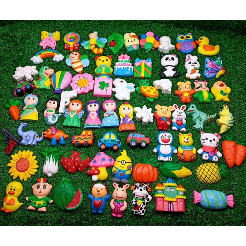 Combo 5 Tượng Thạch Cao Size 5cm, Tượng mini Cho Bé Sáng Tạo