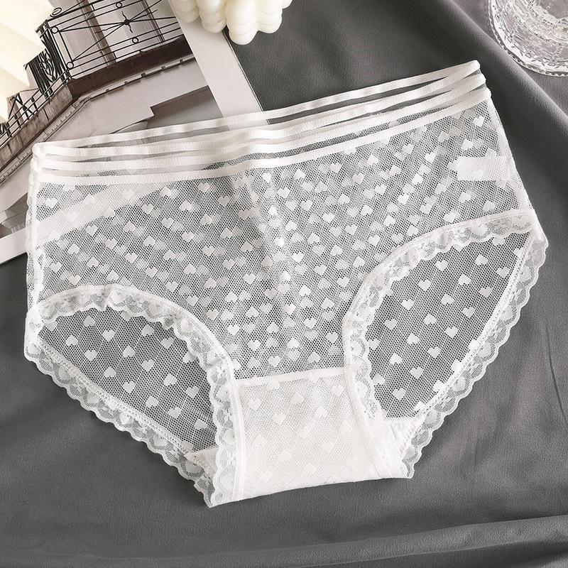 quần lót lưới chất liệu lưới thun TUYN THÊU TRÁI TIM siêu.thoáng mát, xuyênthấu, gợicảm Nữ Wo