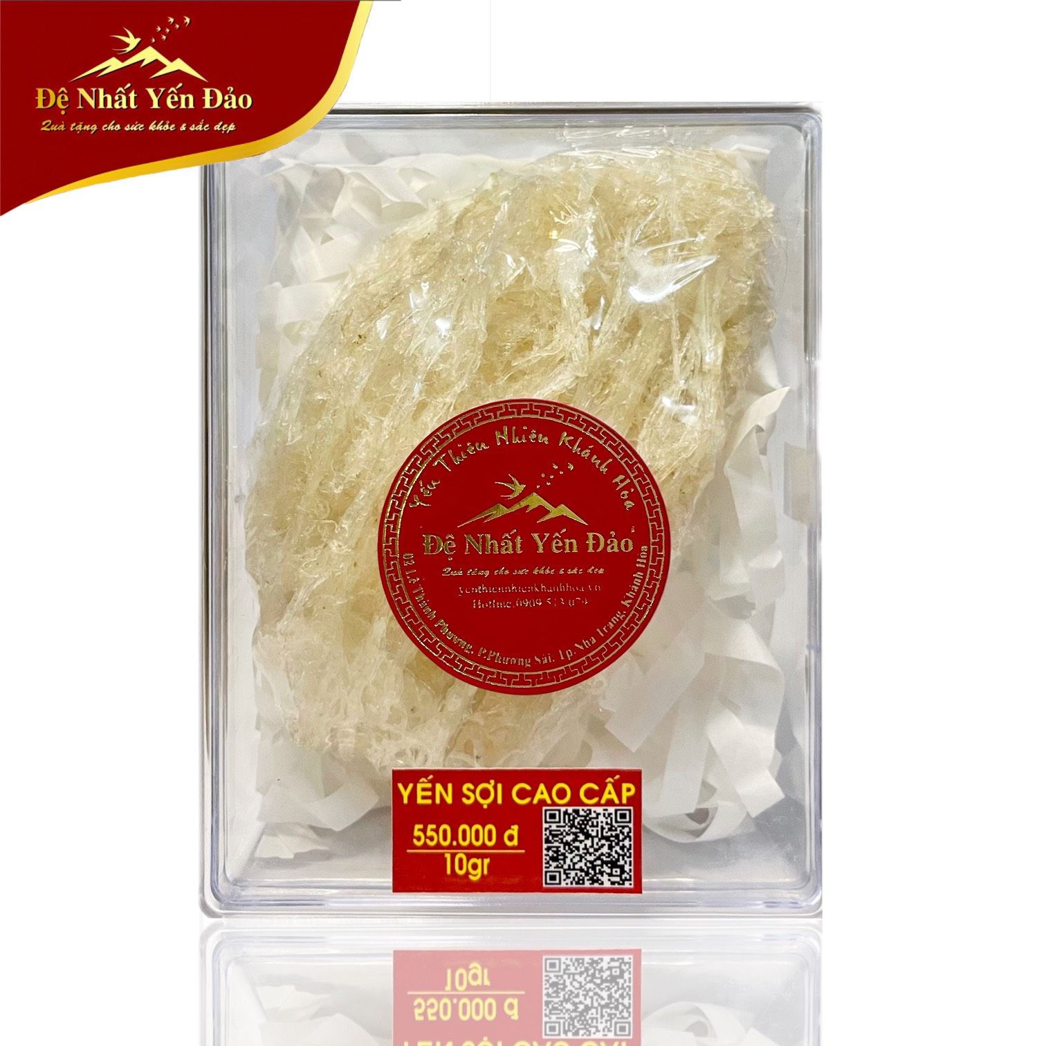 Yến Khánh Hòa -  Yến Sợi Cao Cấp [Hộp 10g] - Đệ Nhất Yến Đảo - Tăng cường sức đề kháng - Bổ sung dinh dưỡng cho mẹ bầu - Đẹp da - Chống lão hóa - Bổ phổi - Hỗ trợ điều trị ung thư - Hỗ trợ sinh lý nam nử