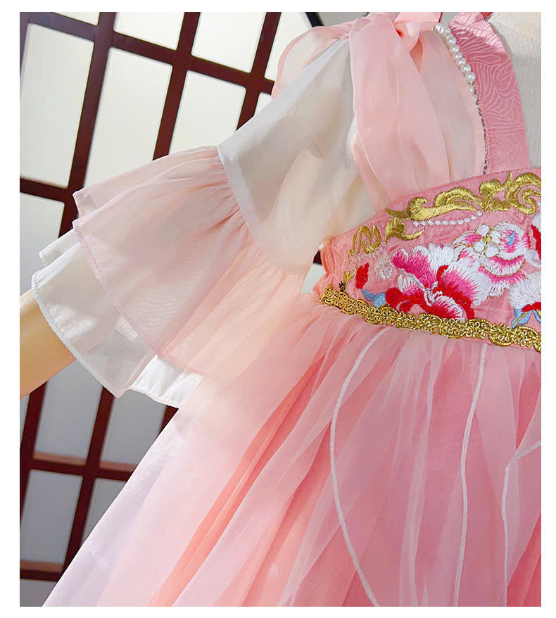 Đầm váy công chúa cổ trang hanfu hán phục cho bé gái diện lễ tết trung thu biểu diễn múa 100-170 hàng Quảng Châu