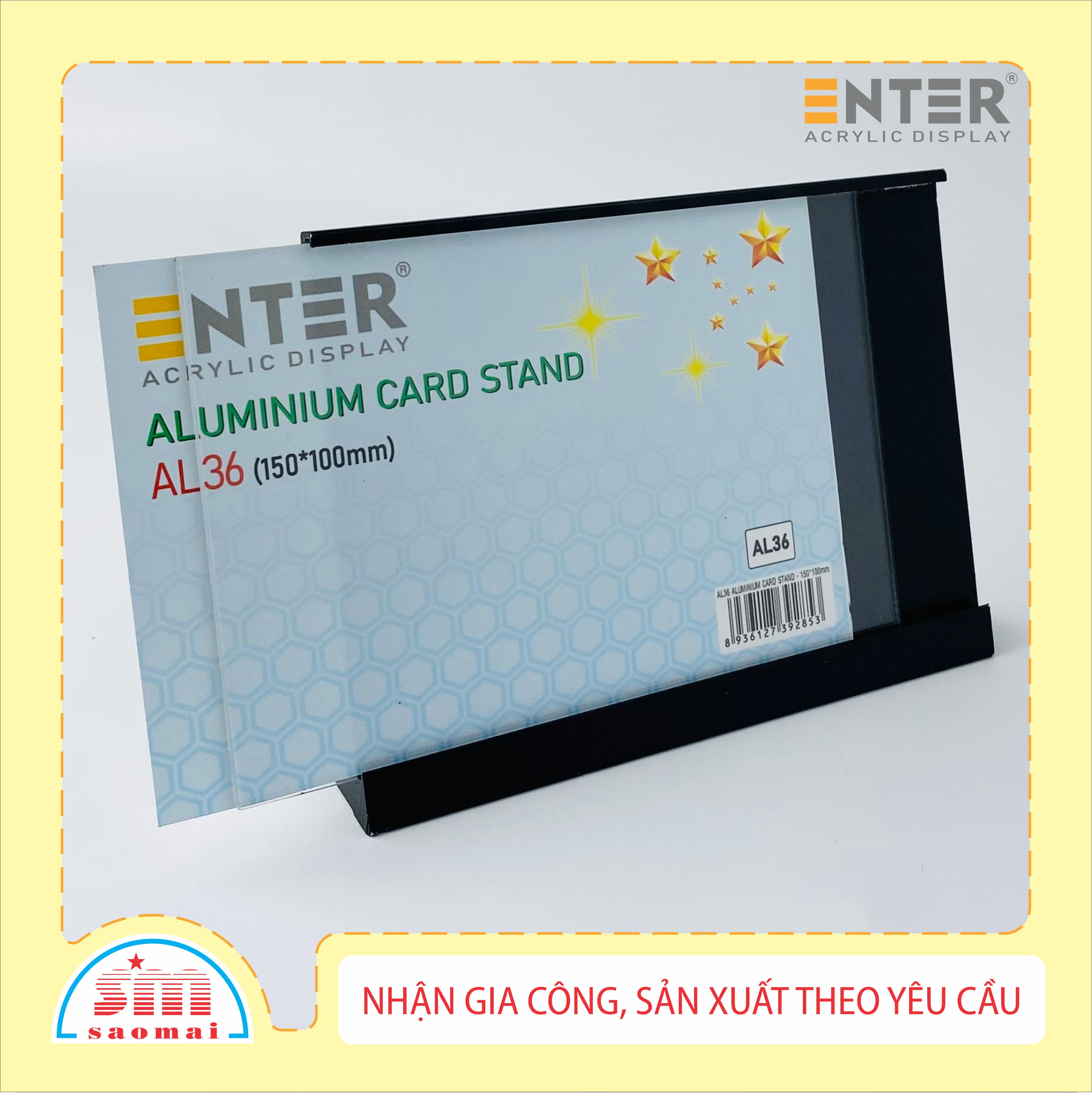 Bảng thông tin để bàn nhôm Enter AL36 150x100mm