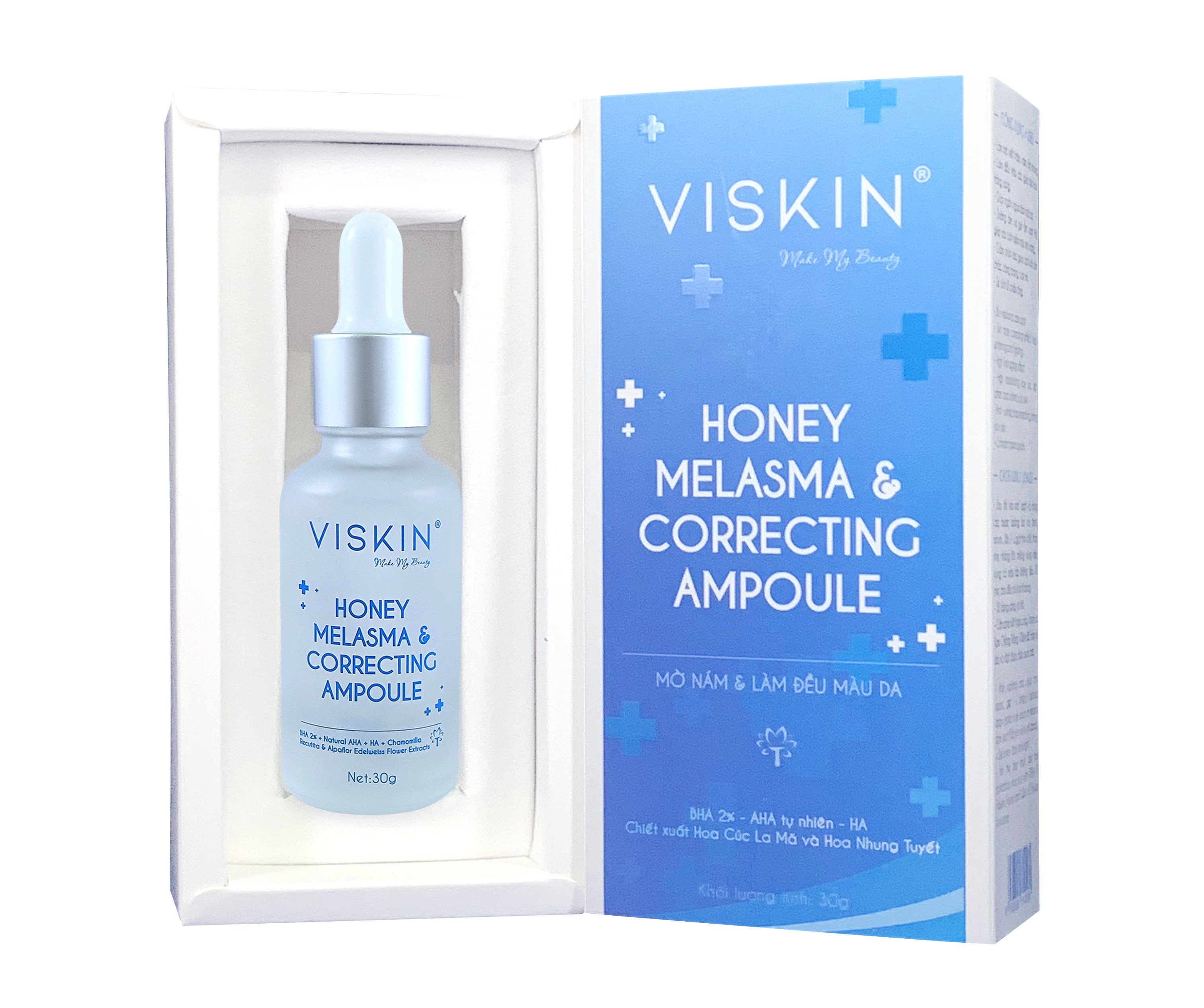 HONEY MELASMA &amp; CORRECTING AMPOULE - SIÊU TINH CHẤT MẬT ONG MỜ NÁM &amp; LÀM  ĐỀU MÀU DA