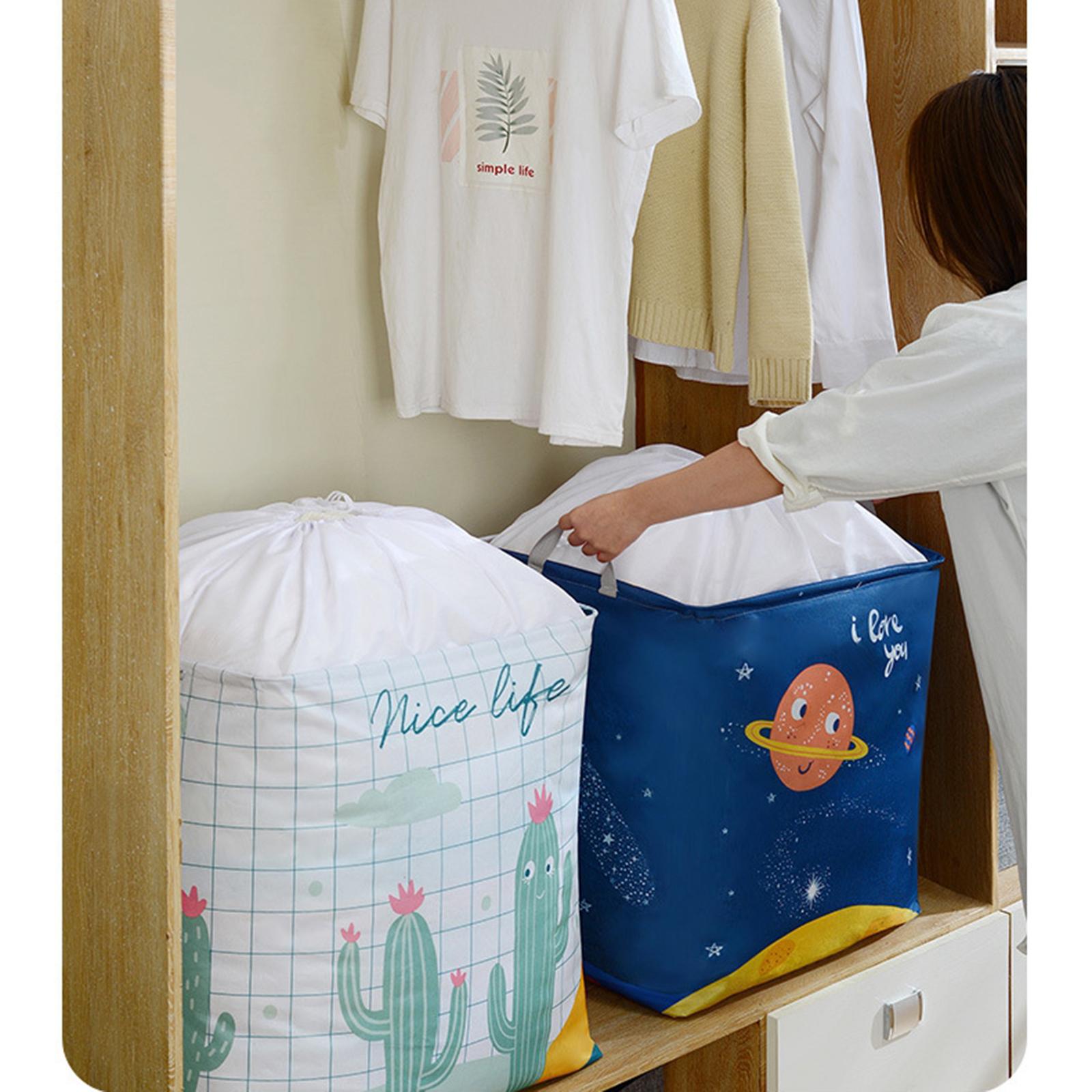 Large Organizer Storage Bag Clothes Pillow Blanket Storage Bag Planet 110L