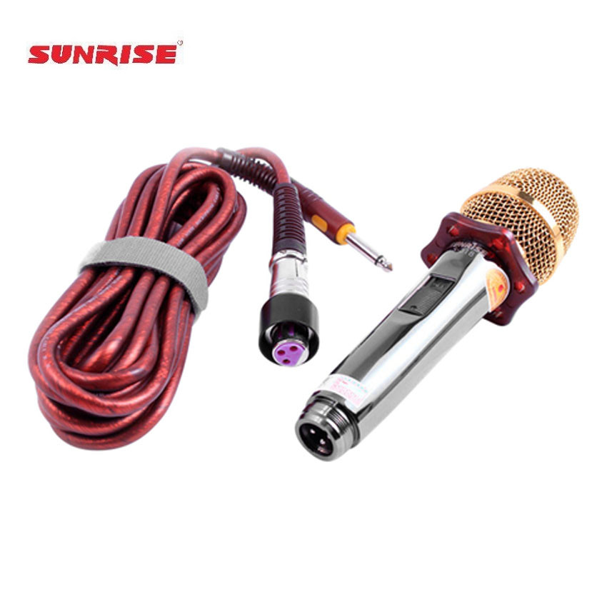 Micro dây khóa vặn KARAOKE gia đình, sân khấu, hội thảo SUNRISE S-318 - Hàng nhập khẩu