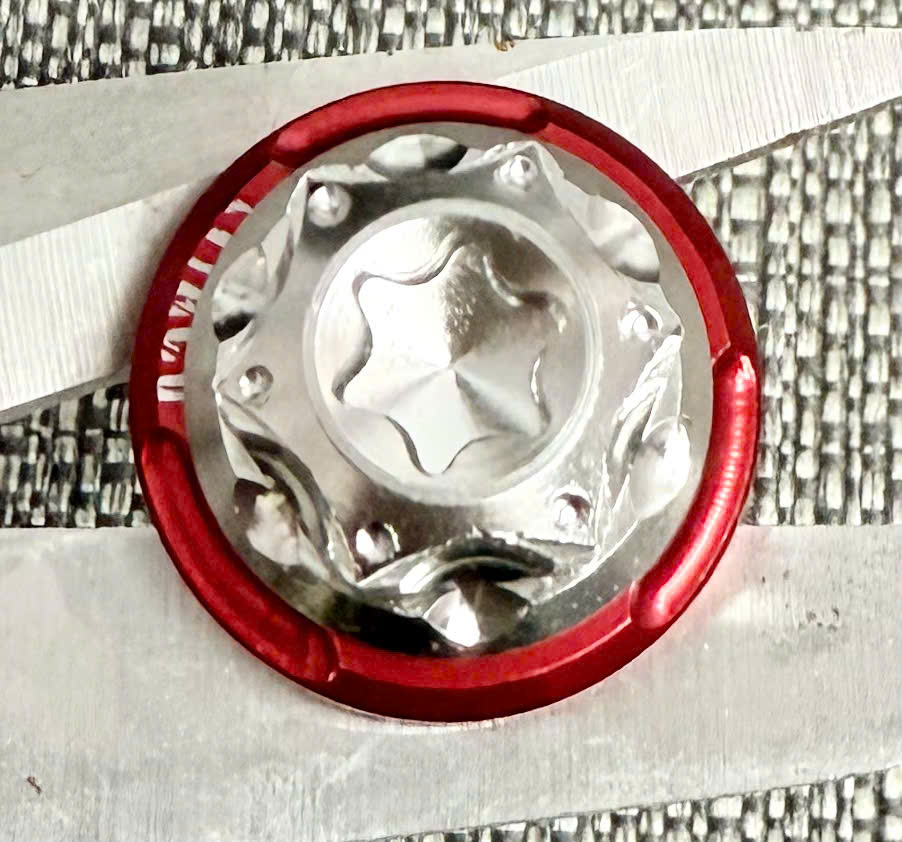 Ốc tay thắng đĩa kiểu SALAYA kèm tán hở 6li và long đền đỏ kitaco gắn Tay Thắng Đĩa xe máy Sirius,Exciter,Winner,Pcx