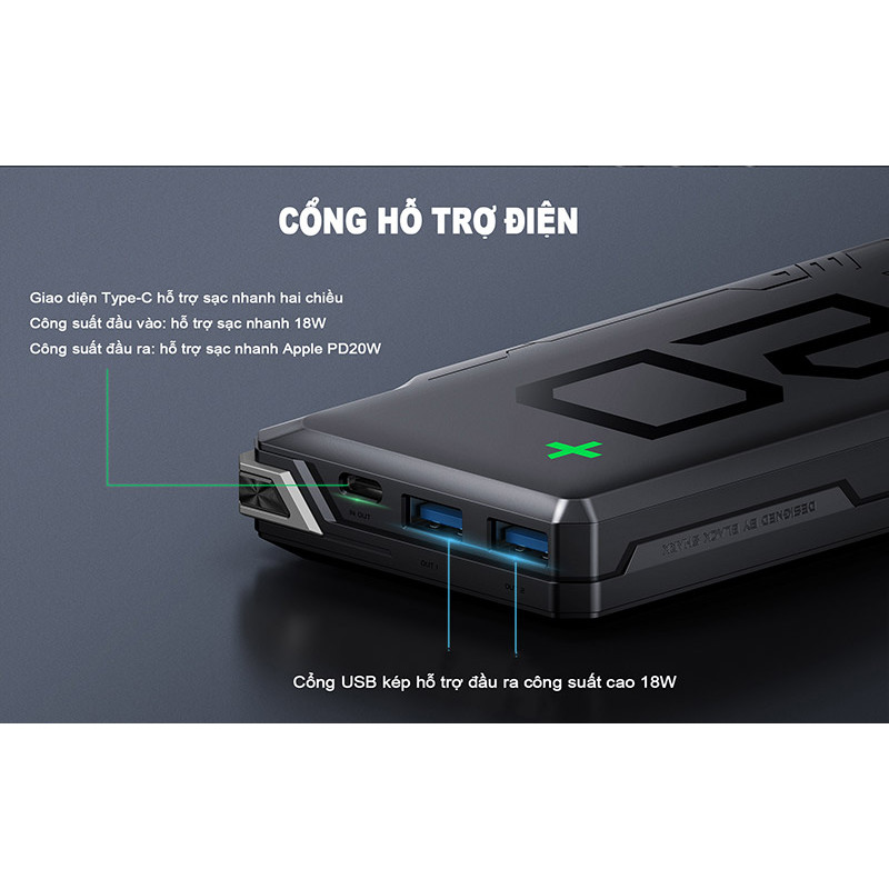 Pin sạc dự phòng Black Shark BPB02 dung lượng 20000mAh - HÀNG CHÍNH HÃNG