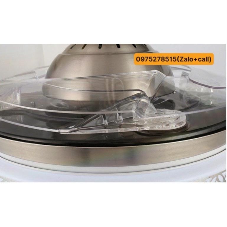 Quạt Trần Cánh Cụp Cánh Xòe DC Lõi Đồng, Có 3 cơ chế đèn LED chiếu sáng Và 3 vận tốc Gió Có REMOTE