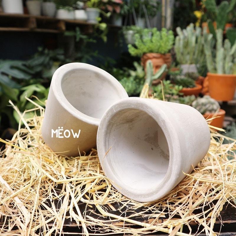 COMBO 5 chậu xi măng | Chậu trồng sen đá, xương rồng, cây văn phòng nhỏ