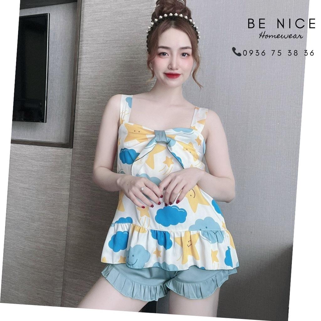 Bộ dây ngắn mặc nhà phối nơ với nhiều họa tiết đáng yêu cho nàng Be Nice Homewear