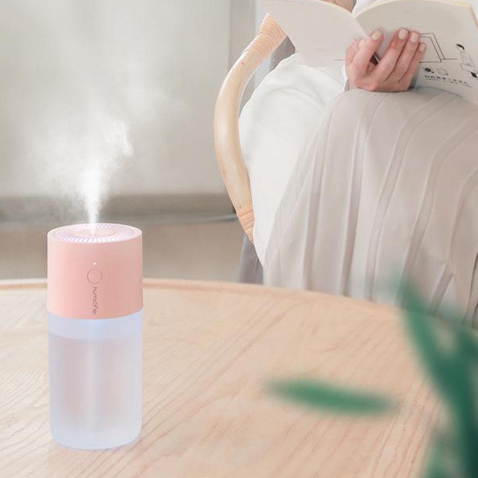 USB Humidifier, 300ml Mini Portable Humidifier, Quiet Air Humidifier with 7-Color LED Night Light, Color Changing, Suitable for Home, Baby Room, Car