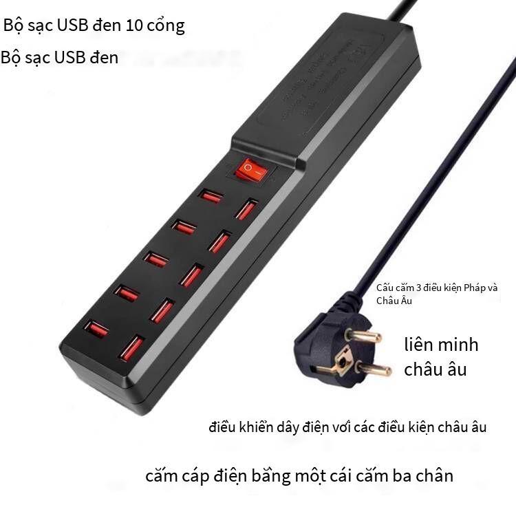 Phong cách mới nhất trong kho Điện thoại di động tiêu chuẩn Anh và Âu Mỹ Máy tính bảng thông minh 10 cổng sạc xốp Nguồn điện USB đầu sạc trực tiếp