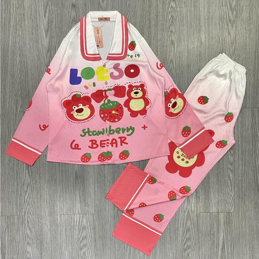 Đồ Bộ Pyjama lụa xước ánh kim cao cấp chuẩn loại 1