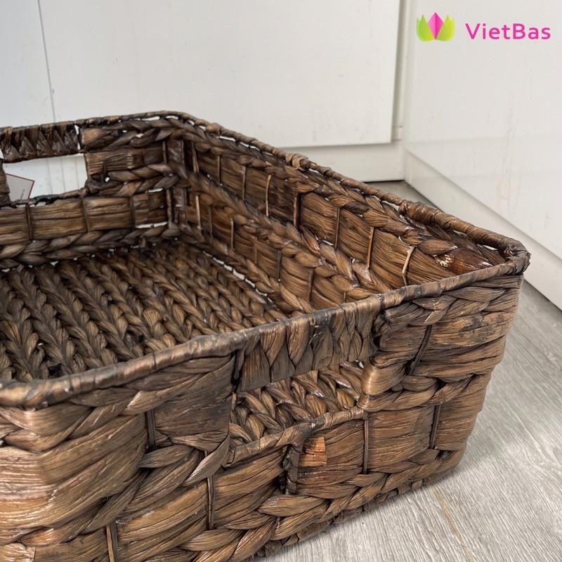 Khay lục bình đen nâu VIETBAS hình chữ nhật MAU33