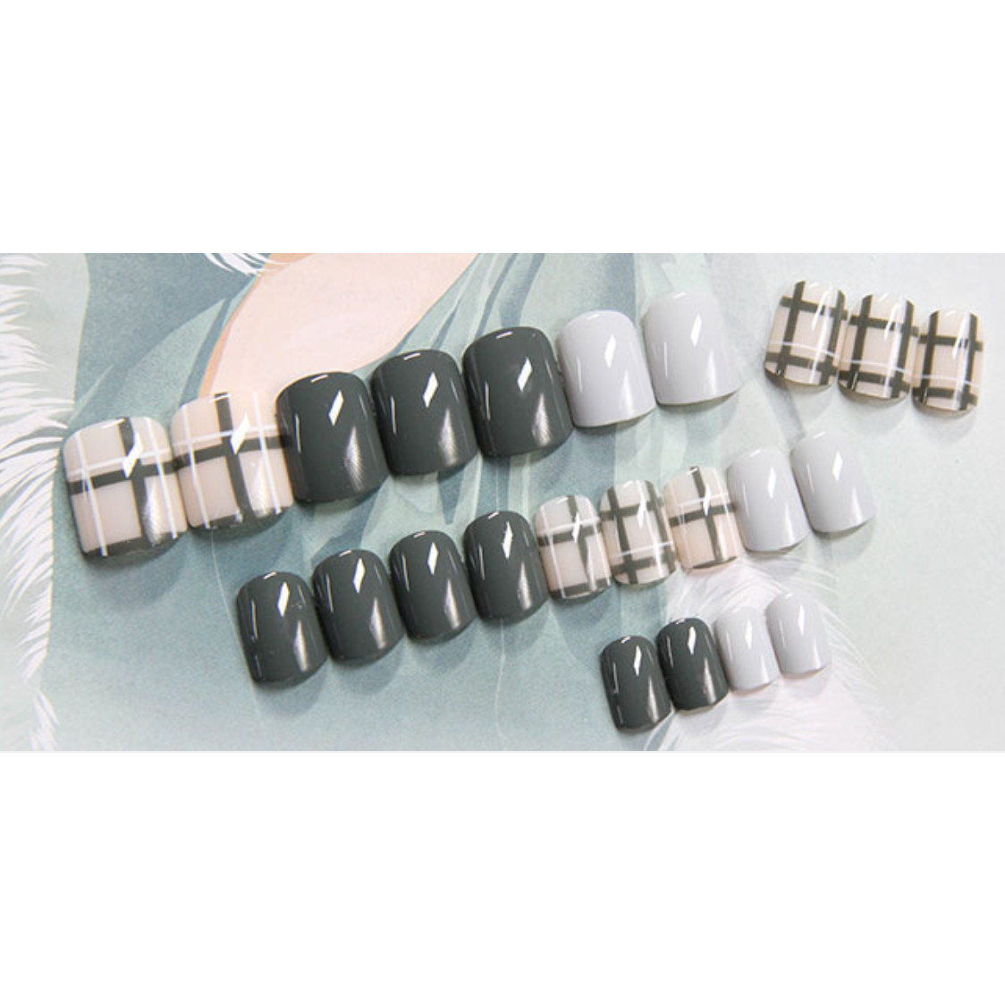 Bộ 24 móng tay giả nail thời trang
