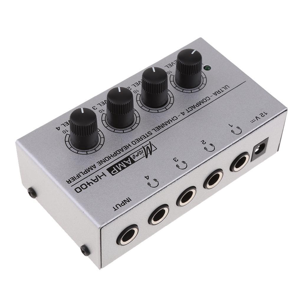 UK Plug Audio Amplifier Compact 4-channel Stereo Headphone