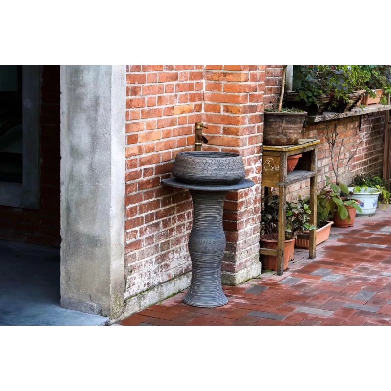 Chậu sứ Mỹ thuật - Lavabo chân Mỹ nghệ