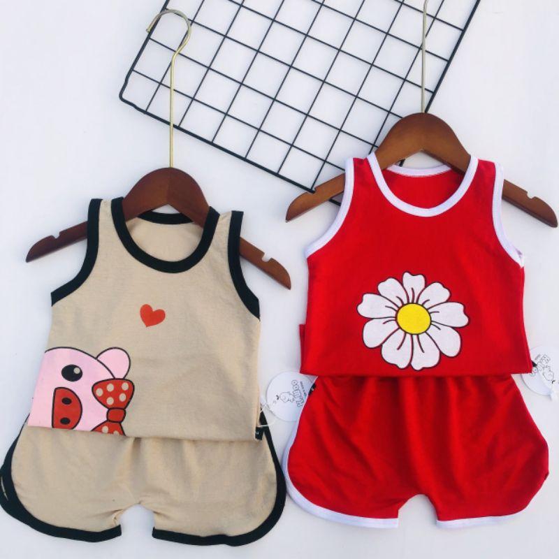 Bộ ba lỗ, bộ sát nách cotton đũi cao cấp siêu mát cho bé