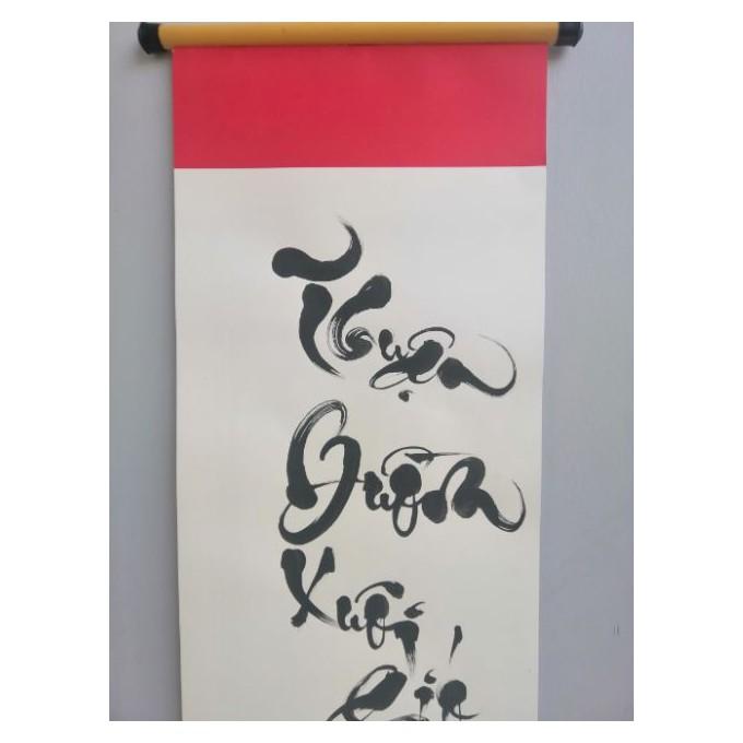 Tranh thư Pháp : Thuận bồm xuôi gió 27cm x 79cm