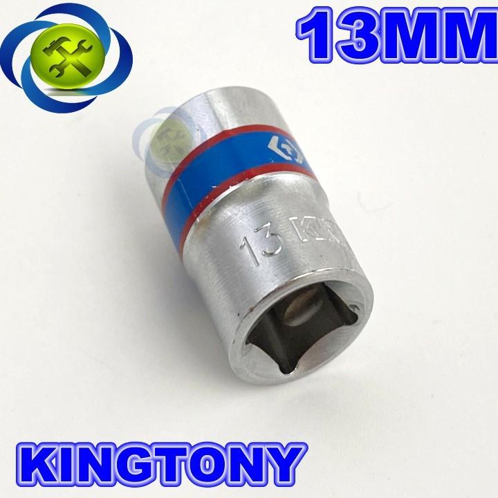 Tuýp 13mm loại 3/8 có 6 cạnh màu trắng loại ngắn Kingtony 333513M