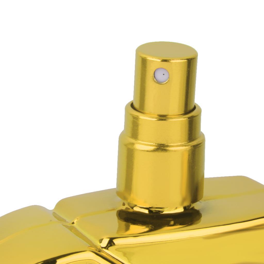 2X Heart Shape Empty Perfume Bottle Plastic Fragrance Scent Atomizer 25ml Gold