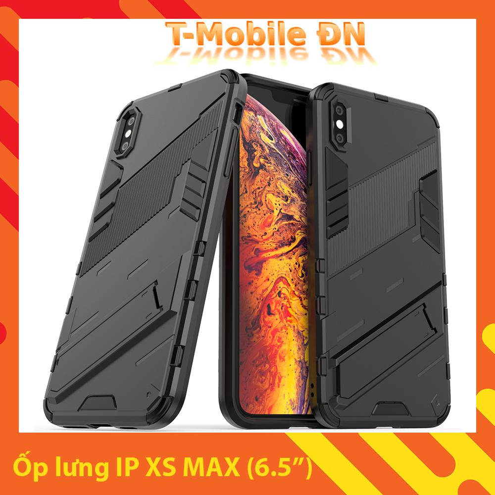 Ốp lưng cho iPhone XS Max, Ốp chống sốc Iron Man PUNK cao cấp kèm giá đỡ cho iPhone XS Max