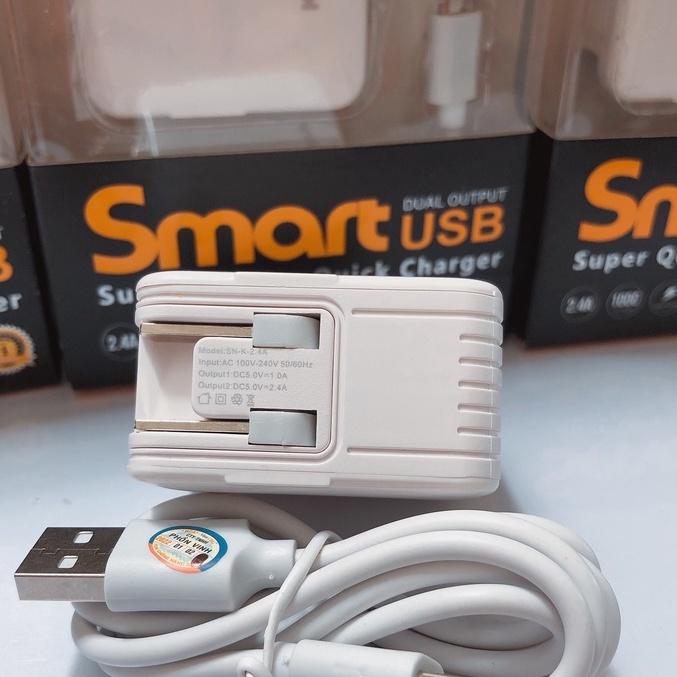 Bộ Sạc nhanh Koracell 2.4A cổng Micro (có 2 cổng USB) Hàng Chính Hãng