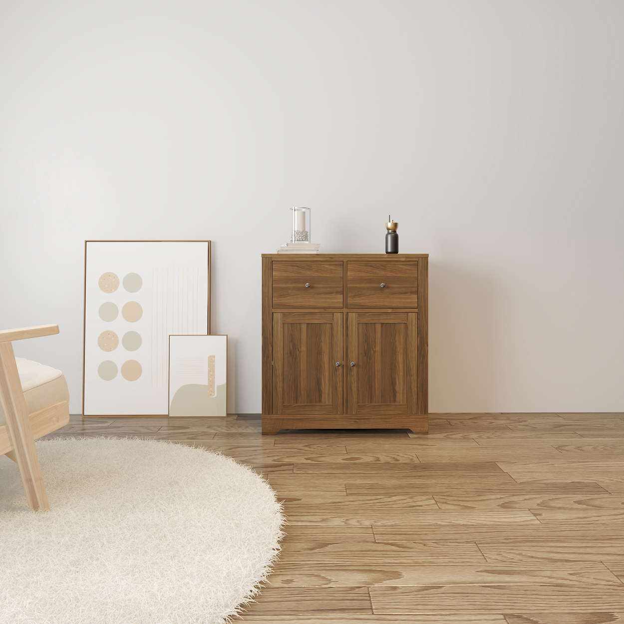 [Happy Home Furniture] CANA,  Tủ kết hợp kệ đựng đồ 2 cửa mở,  80cm x 40cm x 87cm ( DxRxC), TCM_004