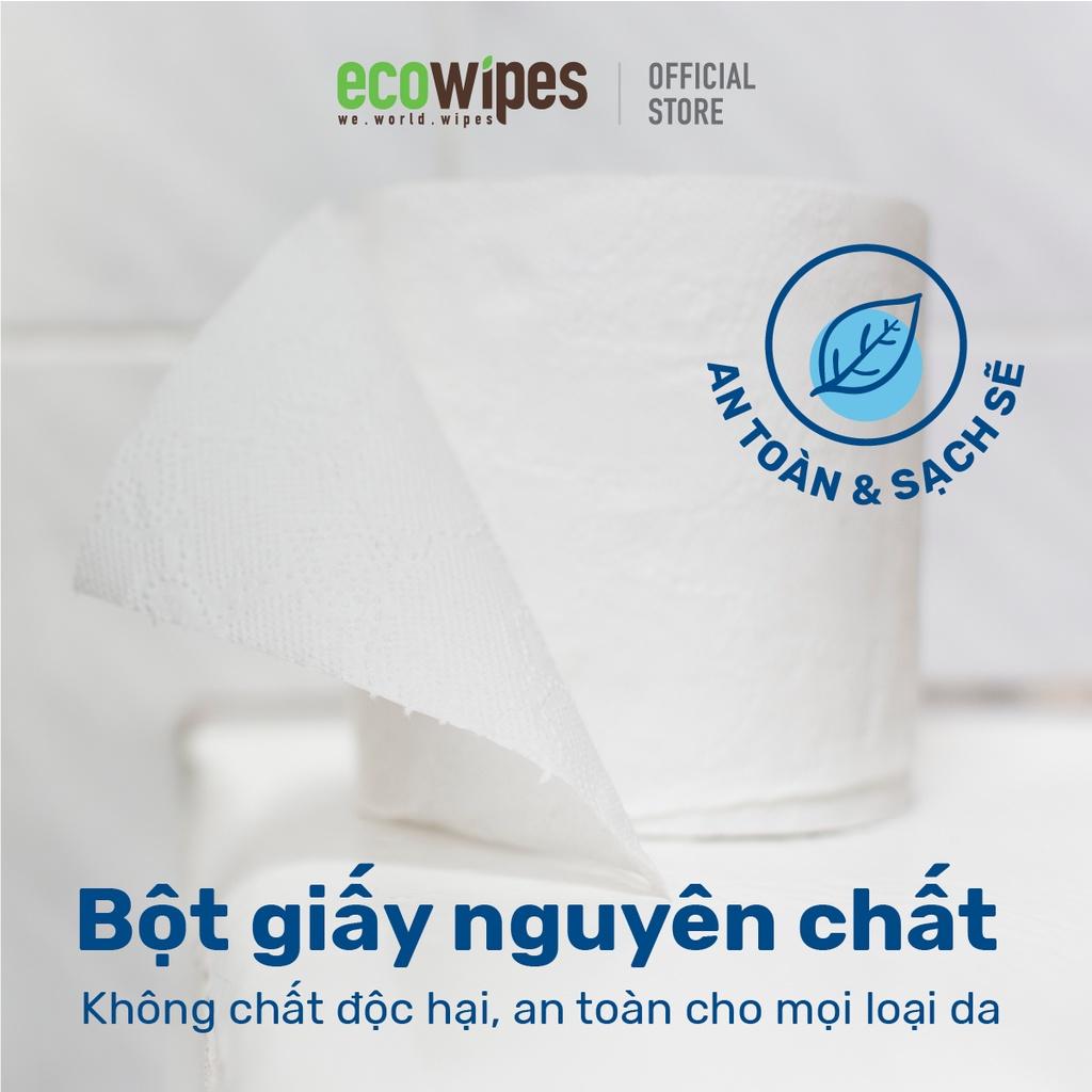 Giấy vệ sinh giấy cuộn cao cấp Ecotissue 3 lớp lốc 10 cuộn có lõi/không lõi cao cấp mềm dai tự nhiên