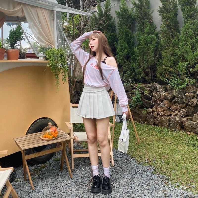 GILL BABY | Áo croptop sweater nỉ da cá loang màu tay dài- MÂY SWEATER