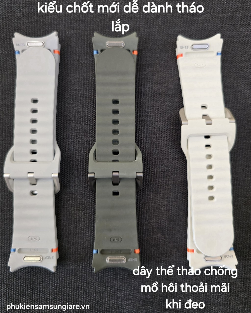 Dây đeo thể thao dành cho samsung galaxy watch4/5/6 bản sợi chỉ-Hàng Chính hãng