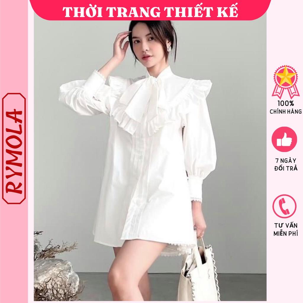 Áo Sơ Mi Trắng Tay Dài Cổ Nơ MSA001
