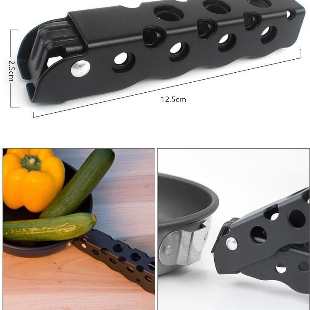 Camping Pot Pan Gripper Aluminum Pot Clamp  Lifter Gray