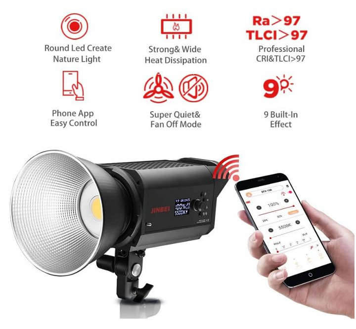 Bộ 2 đèn LED studio EFII-150 Jinbei Hàng chính hãng