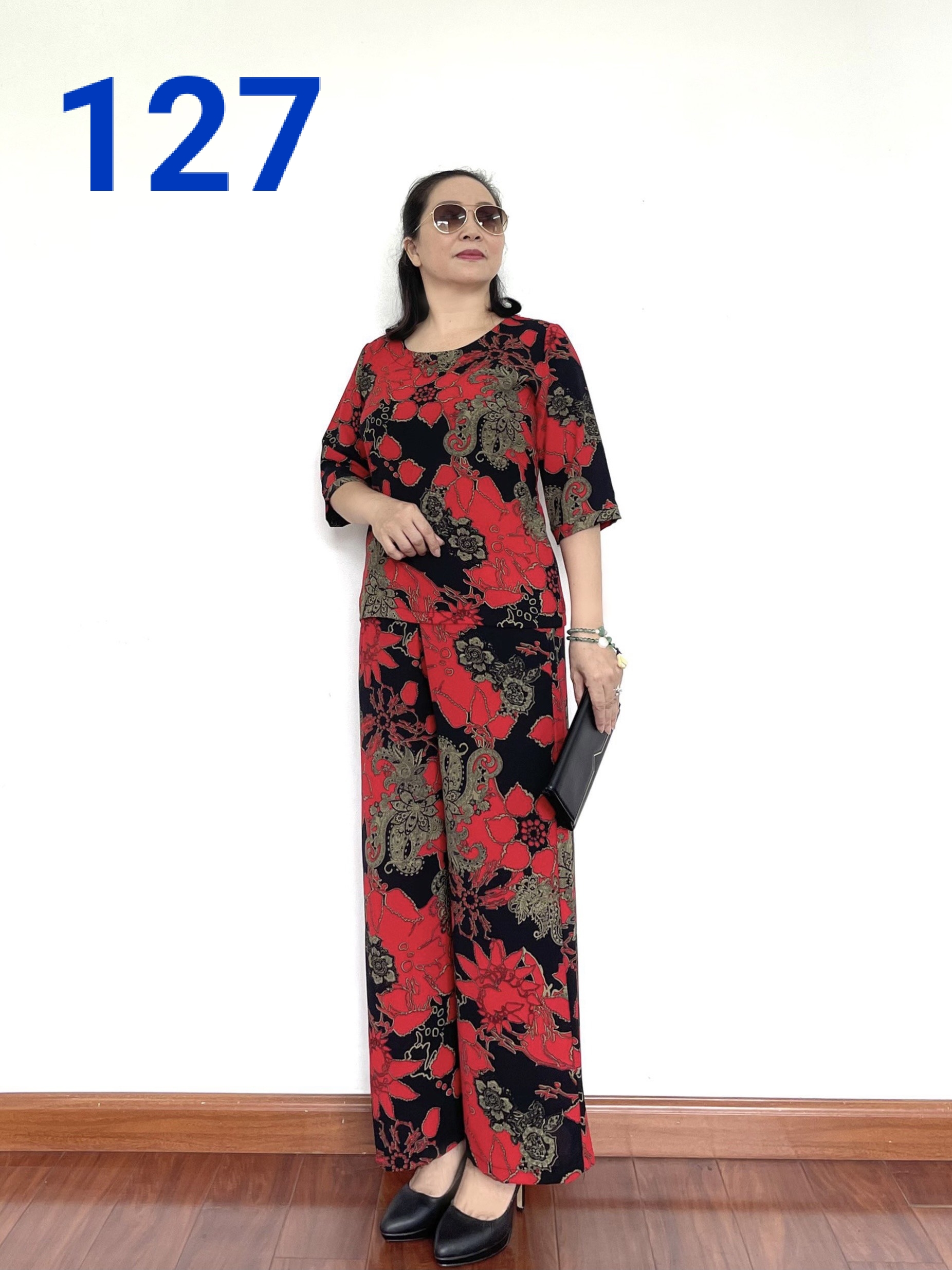 Đồ Bộ Trung Niên Tay Lỡ- Lụa Hàn Châu - chất vải loại 1 - Dành Cho Quý Bà - Tuấn Tú Store