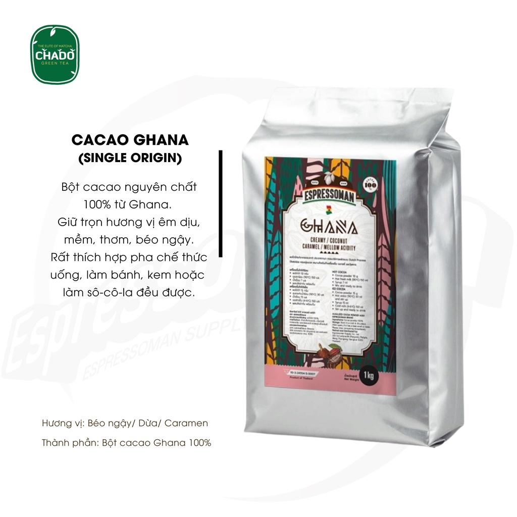 Cacao Ghana Pure - Bột Cacao Ghana Nguyên Chất 100% - Nguyên Liệu Pha Chế - Làm Bánh - Kem - Tương Socola