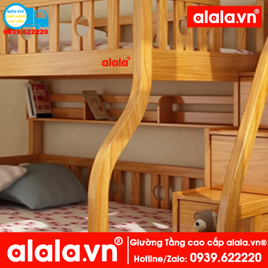 Giường tầng ALALA102 gỗ thông nhập khẩu - www.ALALA.vn® - Za.lo: 0939.622220