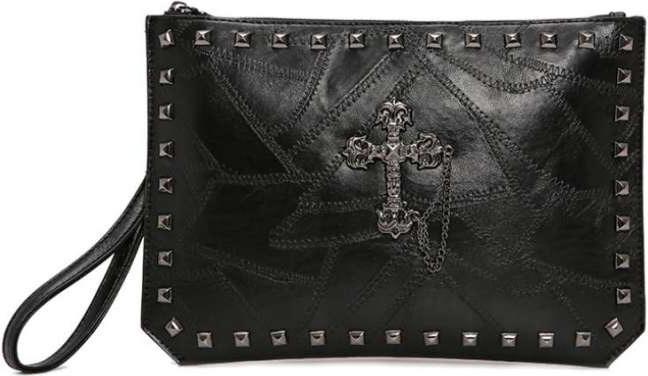 Men's Rivet Clutch Coin Purses & Pouches - Black