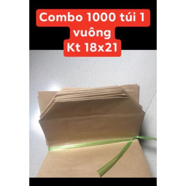 Combo 1000 túi giấy xi măng gói hàng loại túi 1 vuông