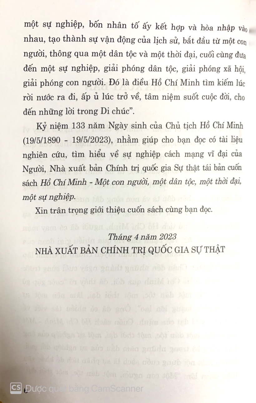 Hồ Chí Minh - Một con người, một dân tộc, một thời đại, một sự nghiệp