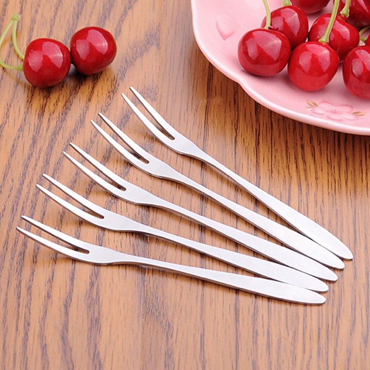 Bộ 10 Nĩa Hoa Quả Inox Cao Cấp Loại Đầu 2 Răng - HT