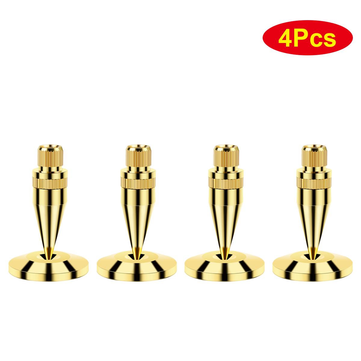 4 Loa Đồng Nguyên Chất M6x36 Hộp Gai Đứng Chống Sốc Chân Miếng Lót Cho Âm Thanh HIFI Khuếch Đại DAC Bộ Giải Mã Máy Tính đệm Cao Su F Màu sắc: 4 Cái Vàng