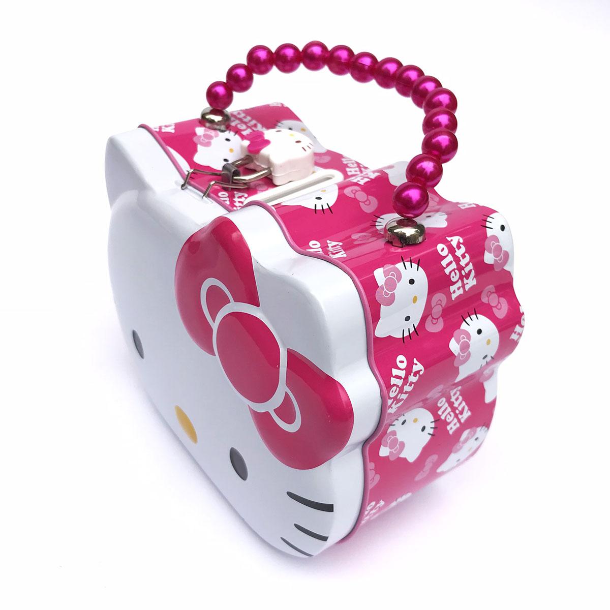 Hộp Tiết Kiệm Tiền Hello Kitty Có Khóa - Két Sắt Mini Kích Thước 15x15x8cm