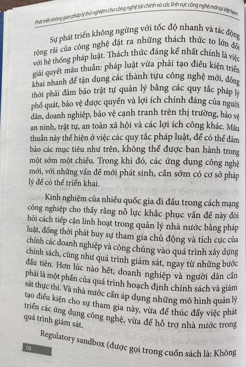 Phát Triển Không Gian Pháp Lý Thử Nghiệm Cho Công Nghệ Tài Chính và Các Lĩnh Vực Công Nghệ Mới Tại Việt Nam